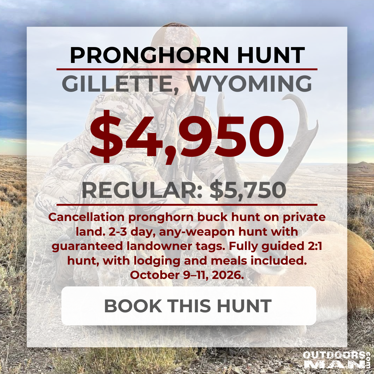 CANCELLATION Wyoming Pronghorn Antelope Hunt