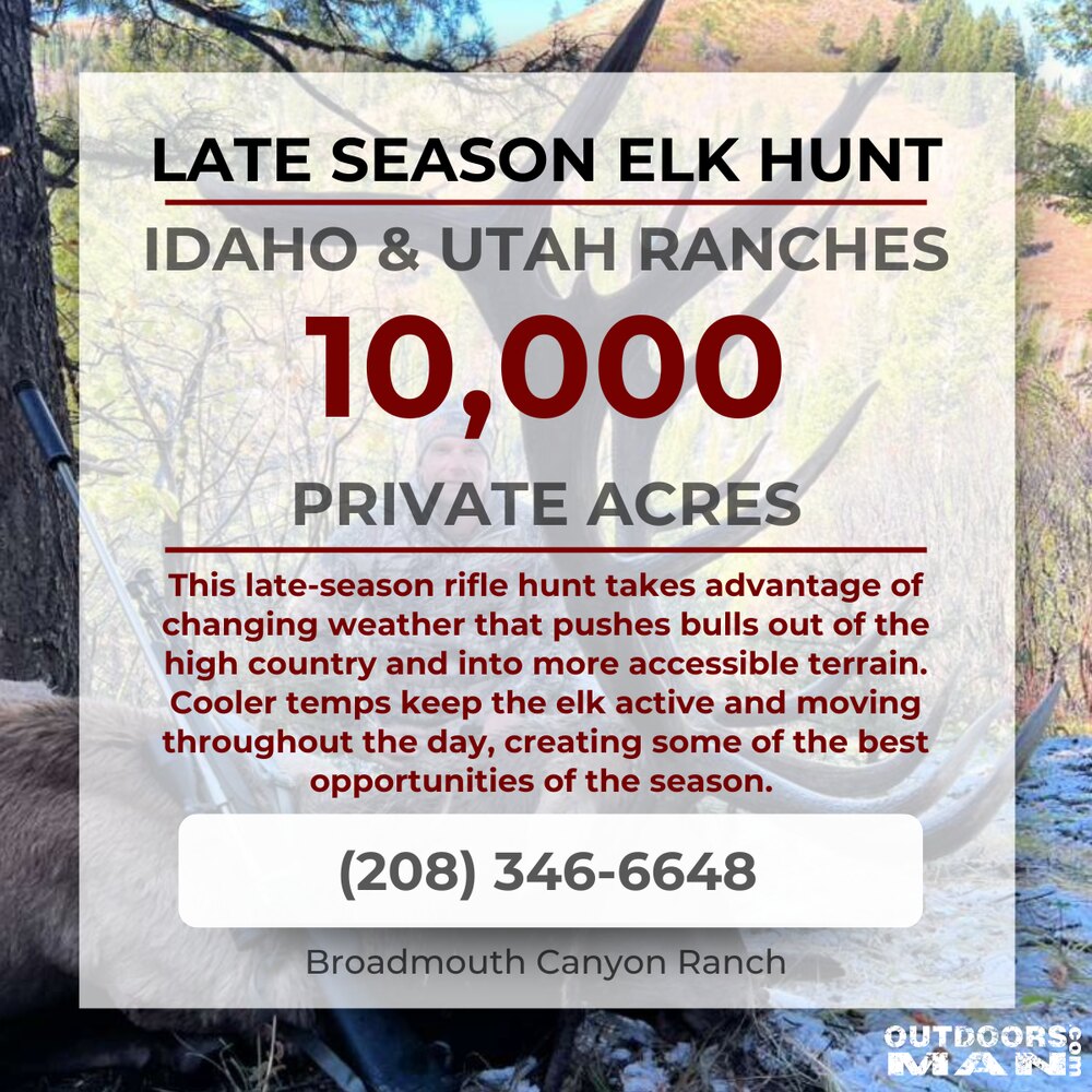 Late season elk hunt, Idaho and Utah ranches, private acres — Broadmouth Canyon Ranch